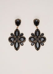 Stone Drop Earrings Black