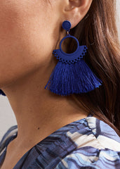 Tassle Earrings Blue
