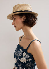 Casual Straw Boater Neutral