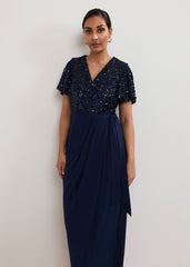 Petite Janessa Dress Navy