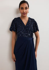 Petite Janessa Dress Navy