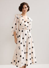 Jaqlyn Spot Dress Cream