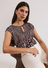Livie Print Top Brown