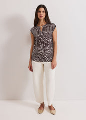 Livie Print Top Brown
