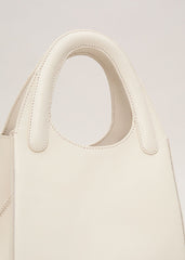 Leather Square Tote Ivory