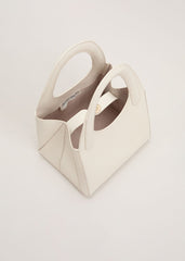 Leather Square Tote Ivory