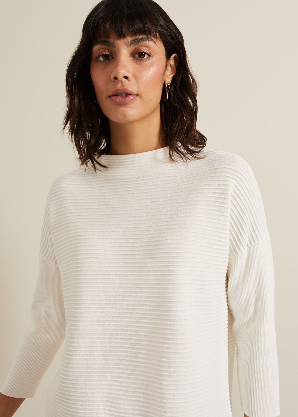 Elise Ripple Jumper Ivory