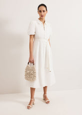 Carlotta Linen Dress White