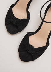 Suede Knotted Sandal Black