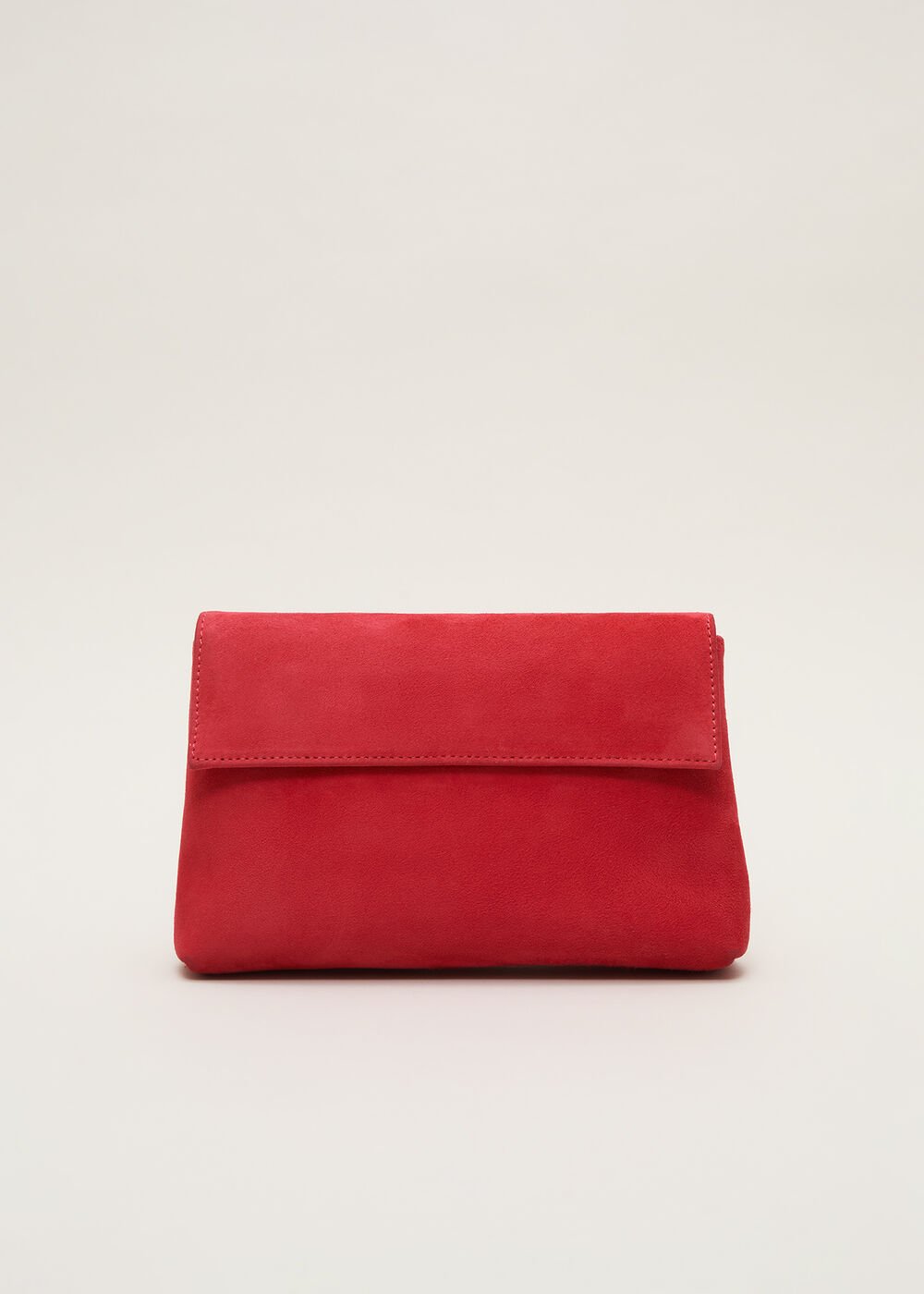 Suede Clutch Bag Coral