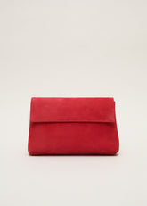 Suede Clutch Bag Coral
