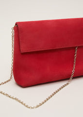 Suede Clutch Bag Coral