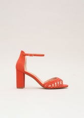 Block Heel Sandals Orange