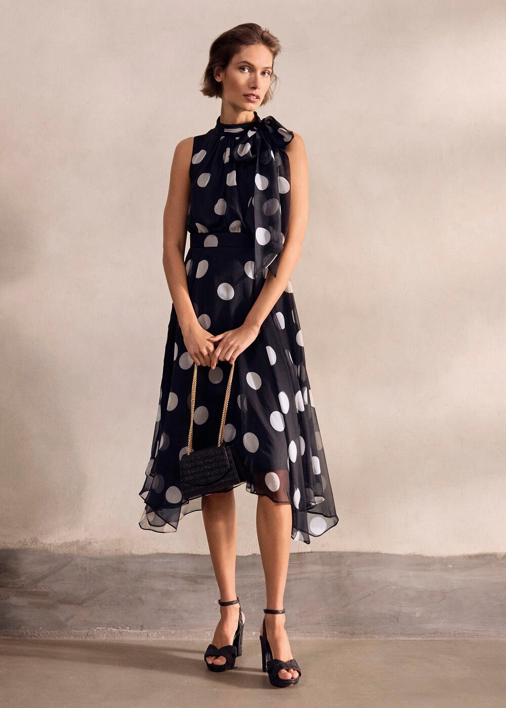 Lucinda Spot Dress Black Multi
