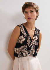 Sutton Printed Top Black