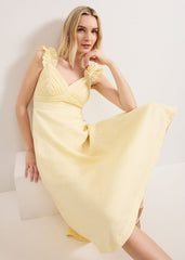 Hannah Linen Dress Yellow