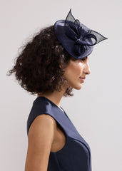 Oval Mini Fascinator Navy