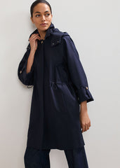 Broddie Hooded Coat Navy