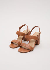 Leather Block Sandal Tan
