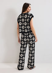 Maggie Crochet Trousers Black/Ivory