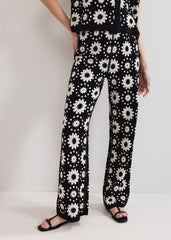Maggie Crochet Trousers Black/Ivory