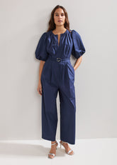 Joni Belted Jumpsuit Navy