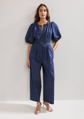 Joni Belted Jumpsuit Navy