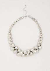 Jumble Bead Necklace Silver