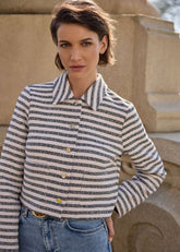 Neave Stripe Jacket Navy/Ivory