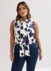Junie Floral Blouse Navy/Ivory