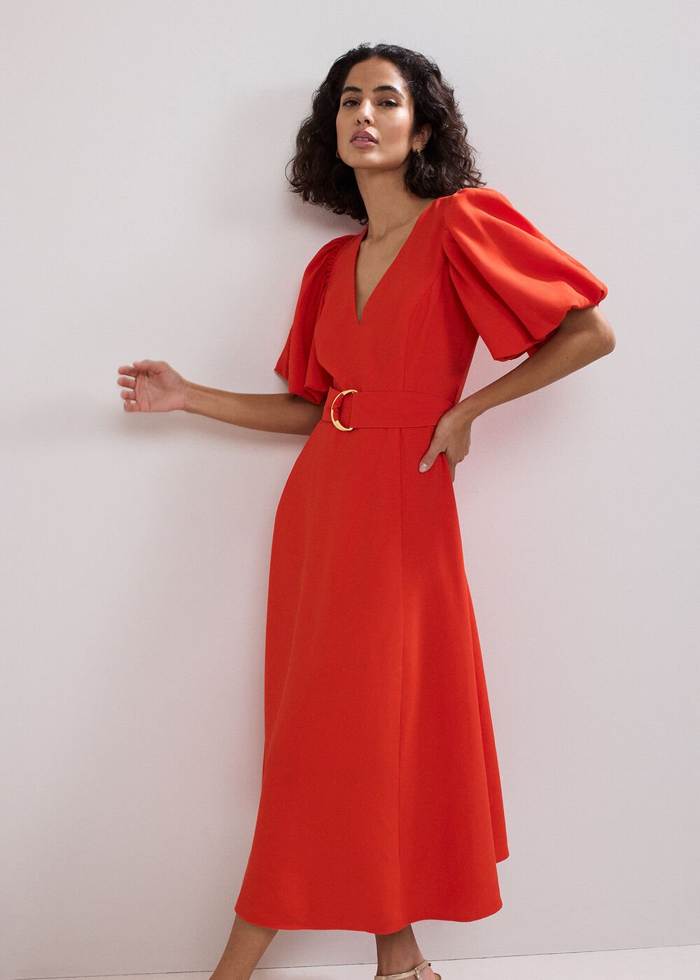 Zarah Midi Dress Orange