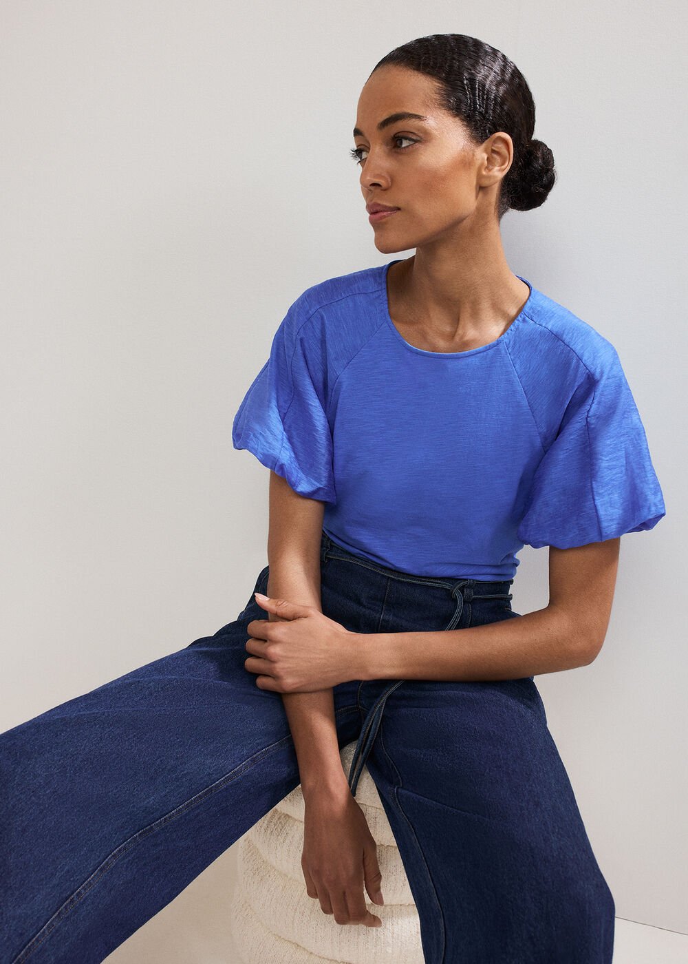 Tate Puff Sleeve Top Blue