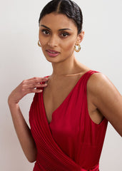 Emlyn Pleated Dress Red