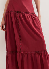 Kyla Trim Maxi Skirt Burgundy