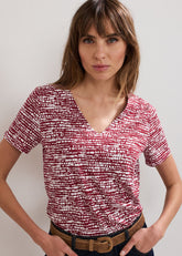 Alice Spot Print Top Burgundy