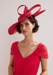 Twist Back Statement Fascinator Coral