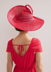 Twist Back Statement Fascinator Coral