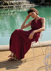 Clarissa Midi Dress Burgundy
