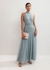 Nola Sequin Dress Eau De Nil
