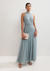 Nola Sequin Dress Eau De Nil