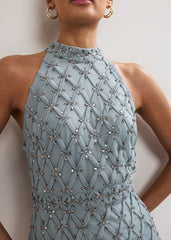 Nola Sequin Dress Eau De Nil
