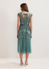 Evonne Beaded Dress Pale Green