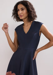 Rakhi Scuba Dress Navy