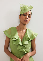 Mini Oval Fascinator Pale Green