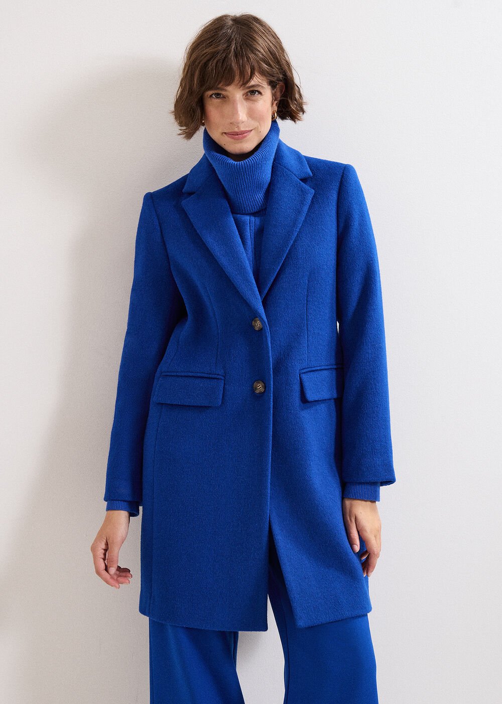 Lydia Blue Wool Coat Cobalt