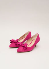Suede Kitten Heel Pink
