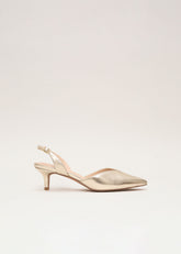 Kitten Heel Shoes Gold