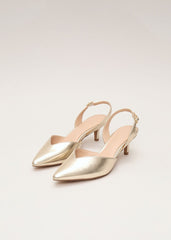 Kitten Heel Shoes Gold
