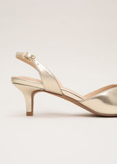 Kitten Heel Shoes Gold