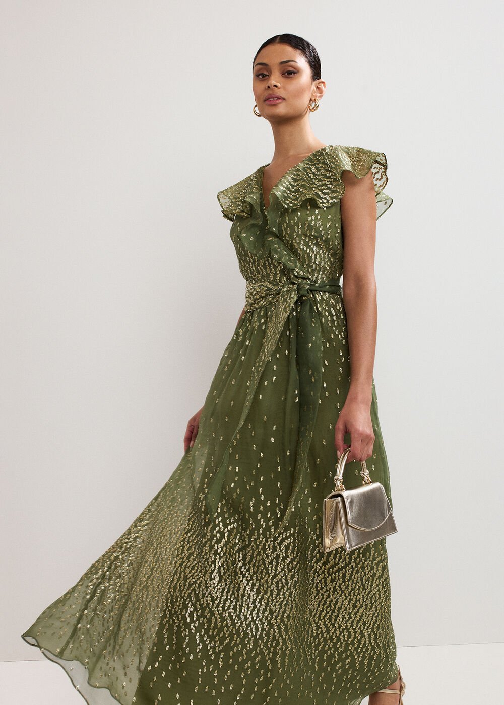 Astrid Frill Dress Green